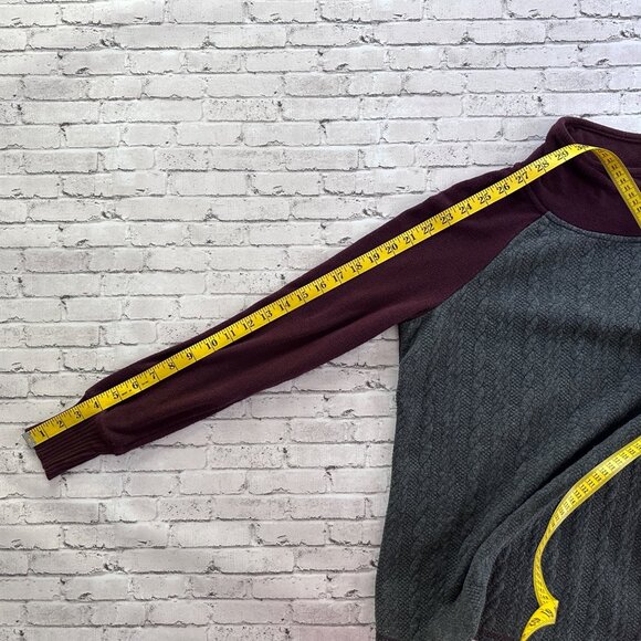 Maurices Womens Button-Detail Mock Neck Sweater Medium Gray & Burgundy Long Slee - Picture 12 of 16